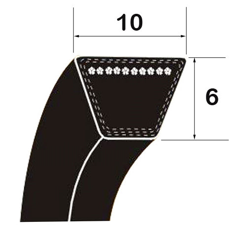 Courroie trapézoïdale en caoutchouc, section O/Z, 813 mm/32 po