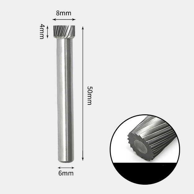 Tungsten Carbide Flat edge Rotary Burr 8 x 4mm