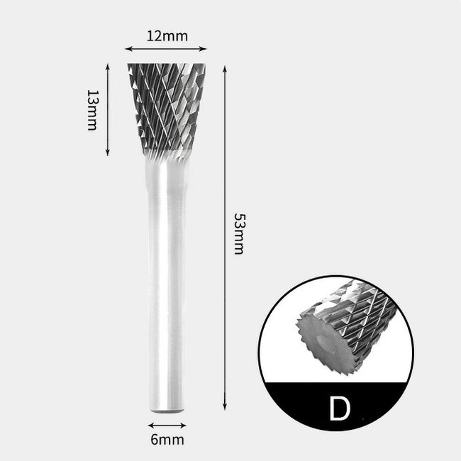 Tungsten Carbide Inverted cone Rotary Burr Double-cut 12 x 13mm