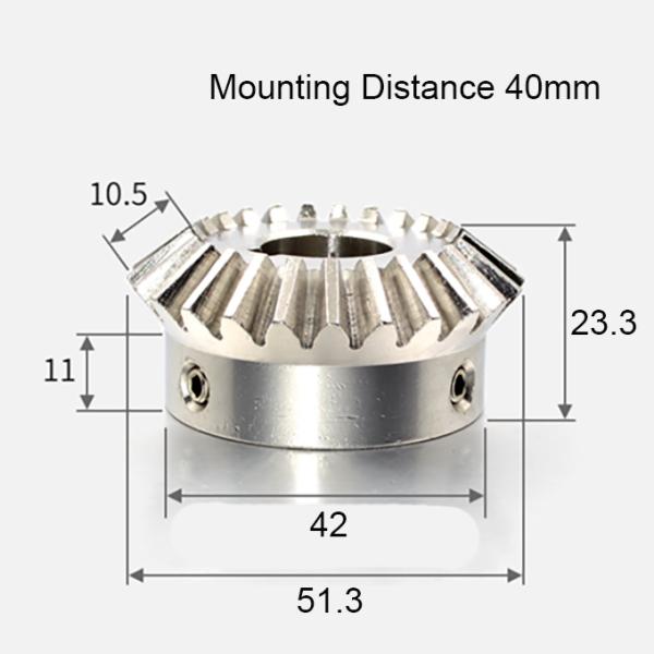 Module 2 Nombre de dents 25 Alésage 25 mm avec rainure de clavette Rapport 8 mm 1:1 Engrenage conique en acier inoxydable