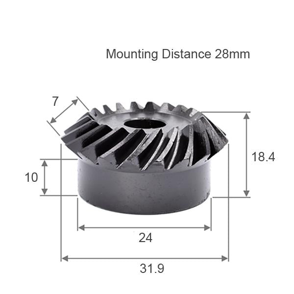 Module 1.5 nombre de dents 20 alésage 12mm rainure de clavette 4mm rapport 1:1 engrenage conique en spirale en acier