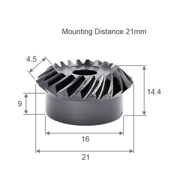 Module 1 nombre de dents 20 alésage 10mm rapport 1:1 engrenage conique en spirale en acier