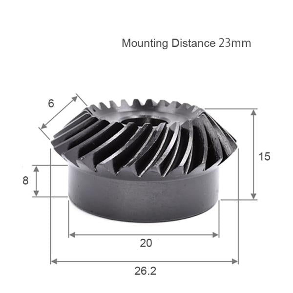 Module 1 nombre de dents 25 alésage 12mm rapport 1:1 engrenage conique en spirale en acier
