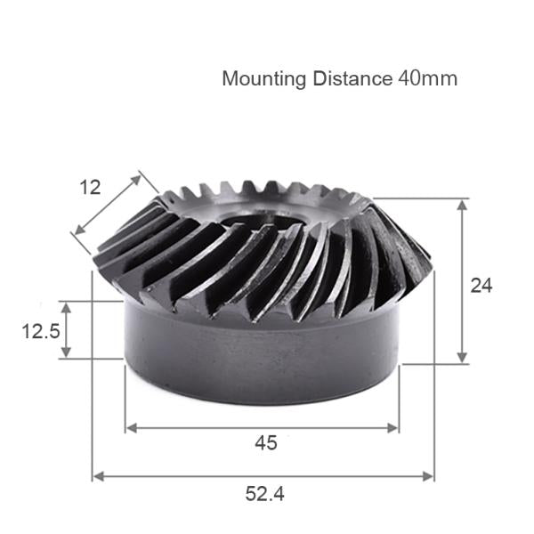 Module 2 nombre de dents 25 alésage 16mm rainure de clavette 5mm rapport 1:1 engrenage conique en spirale en acier
