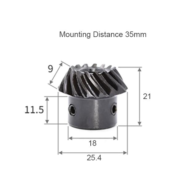 Module 1.5 nombre de dents 15 alésage 10mm rapport 1:2 engrenage conique en spirale en acier