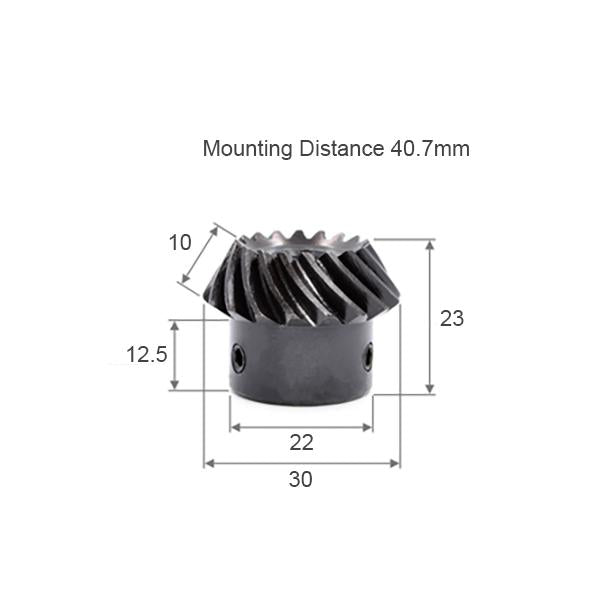 Module 1.5 nombre de dents 18 alésage 8mm rapport 1:2 engrenage conique en spirale en acier