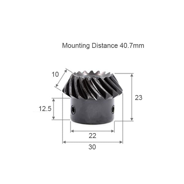 Module 1.5 Number Of Teeth 18 Bore 12mm Ratio 1:2 Steel Spiral Bevel Gear