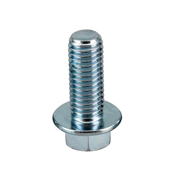 M8 x 1,25 x 16 mm, 5 Stück, Vollgewinde, Güteklasse 8,8, verzinkte Sechskantschrauben mit Flansch