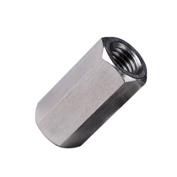M10 x 1.5 to M12 x 1.75 Overall length 40mm 1Pcs Stainless Steel Hex Coupling Nut Thread Adapter