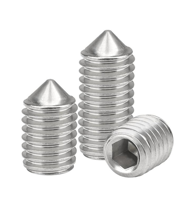 Jeu de douilles à pointe conique M8 x 1,25 x 16 mm/vis sans tête en acier inoxydable 20 pièces