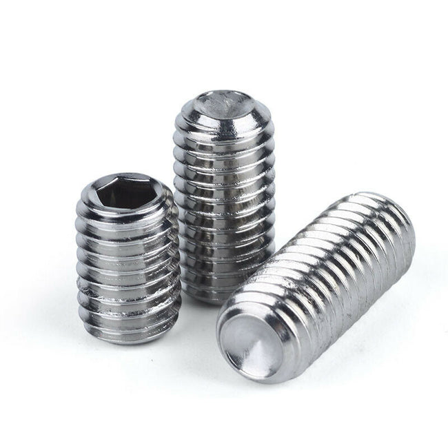 Jeu de douilles à pointe de coupe M12 x 1.75x10mm/vis sans tête en acier inoxydable 20 pièces